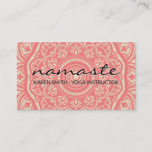 Namaste Mandala Pattern Visitenkarte (Vorderseite)