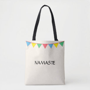 Namaste mehrfarbige Flaggen auf Elfenbein Tasche