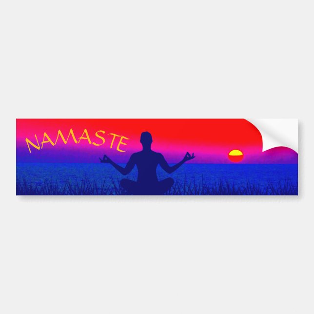 Namaste Mindfulness Meditation und Yoga Zen Sunset Autoaufkleber (Vorne)