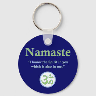 Namaste - mit Zitat und Om-Symbol Schlüsselanhänger