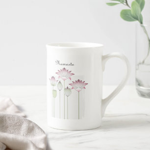Namaste Moderne rosa Lotusblume Prozellantasse