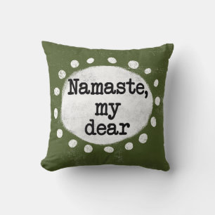 Namaste My Cher - Oreiller à lancer vert