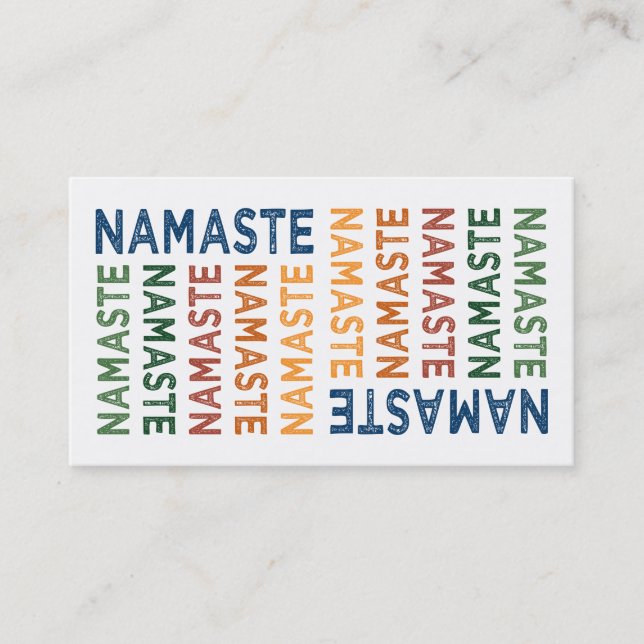 Namaste Niedlich farbenfroh Visitenkarte (Vorderseite)