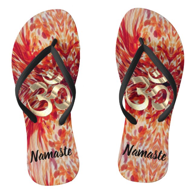 Namaste OM Abstrakt Paint Strokes Flip Flops (Fußbett)
