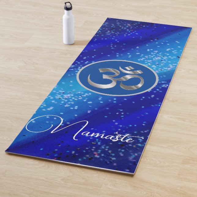Namaste OM Blue Confetti Yogamatte (Beispiel)