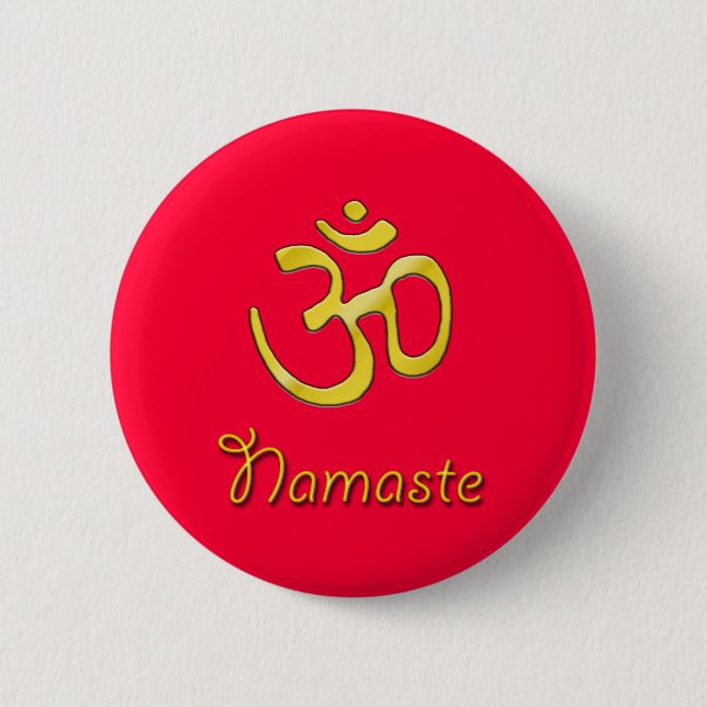 Namaste Om Red Button base/root chakra (Vorderseite)
