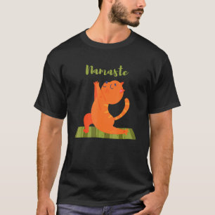 Namaste Orange Tabby Kitty Cat für Yoga Instructor T-Shirt