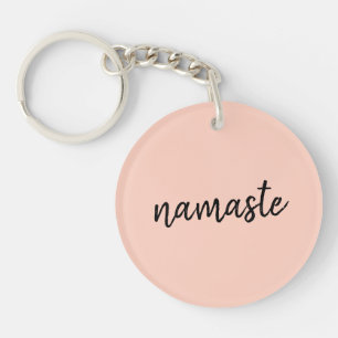 Namaste Peachy Pink Modern Yoga Meditation Schlüsselanhänger