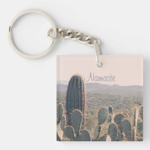 Namaste - porte - clé acrylique des cactus de