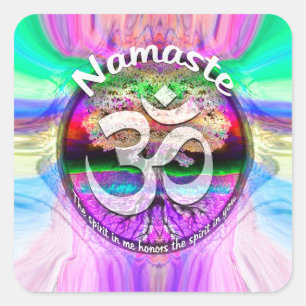 Namaste Quadratischer Aufkleber