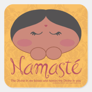 Namasté Quadratischer Aufkleber