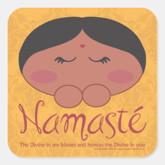 Namasté Quadratischer Aufkleber