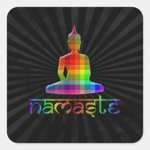 namaste quadratischer aufkleber