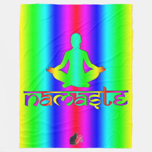 Namaste Regenbogen Absichten Fleecedecke