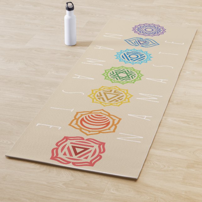 Namaste Regenbogen farbiges Chakras Yogamatte (Beispiel)