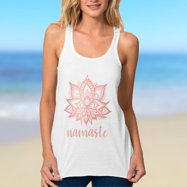 Namaste Rose Gold Lotus Flower Yoga Débardeur (Créateur téléchargé)