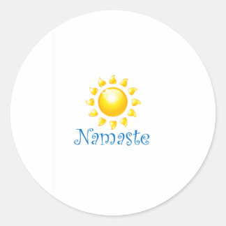 namaste runder aufkleber