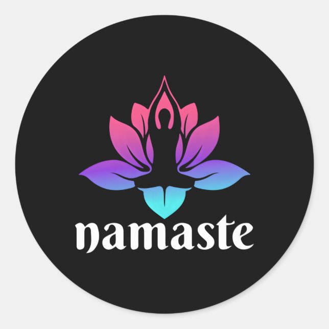 Namaste Runder Aufkleber (Vorderseite)