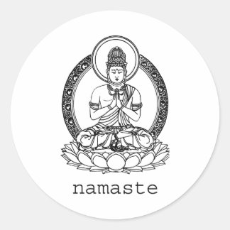 Namaste Runder Aufkleber