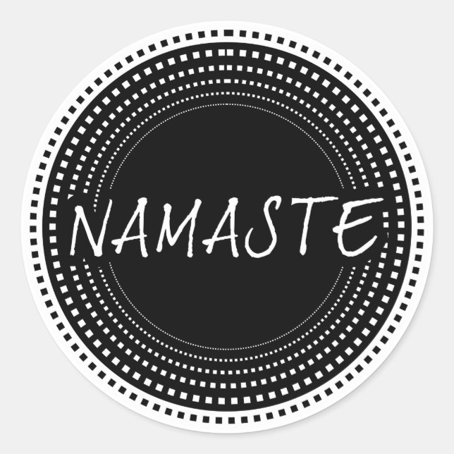Namaste Runder Aufkleber (Vorderseite)