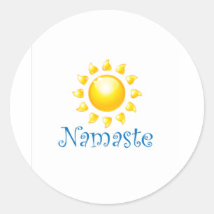 namaste runder aufkleber