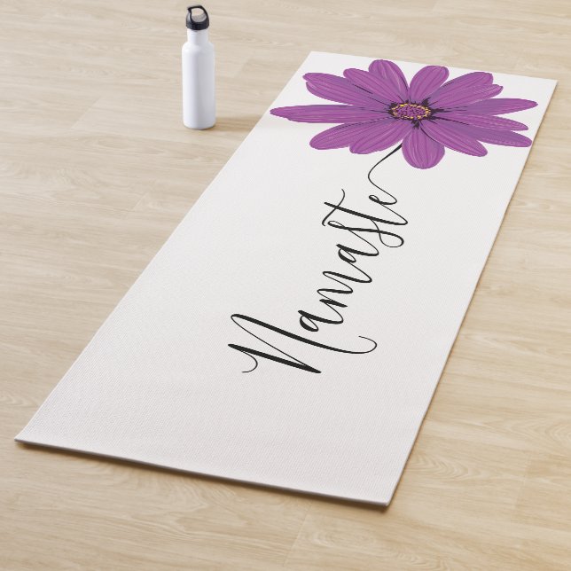 Namaste Script Lila Blume Stem Yoga Mat Yogamatte (Beispiel)
