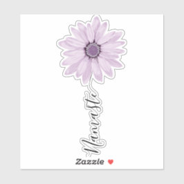 Namaste Script Lilac Daisy Blume Stem Aufkleber