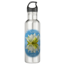 Namaste Serene Reflection Lotus Blume & Name Yoga Edelstahlflasche