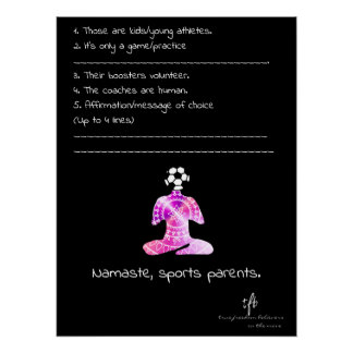 Namaste, Sport-Eltern Berry Joghurt Fußball Poster