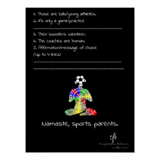 Namaste, Sport-Eltern Lifelike TV Fußball Poster