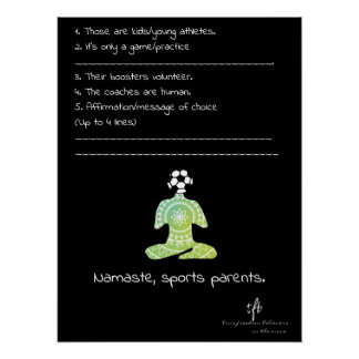 Namaste, Sporteltern Burpless-Gurken-Fußball Poster