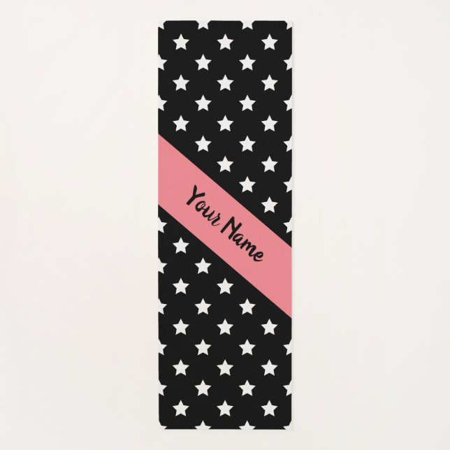 Namaste Stars Schwarz und Rosa mit Individuelle Na Yogamatte (Vorderseite)