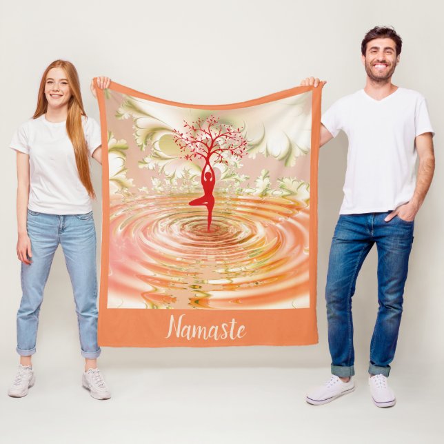 Namaste Tree of Life Yoga Spirituelle metaphysisch Fleecedecke (Beispiel)