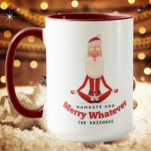 Namaste und Merry Was Funny Yoga Weihnachten Tasse