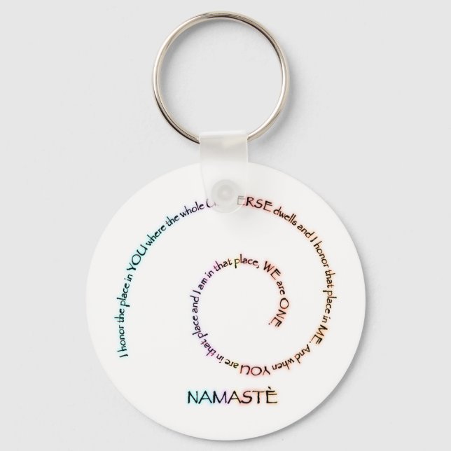 Namaste und seine Bedeutung Schlüsselanhänger (Vorderseite)
