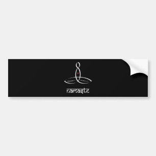Namaste - weiße Sanskrit Art Autoaufkleber