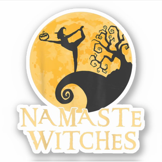 Namaste Witches Shirt - Halloween Yoga T-shirt Aufkleber (Vorderseite)