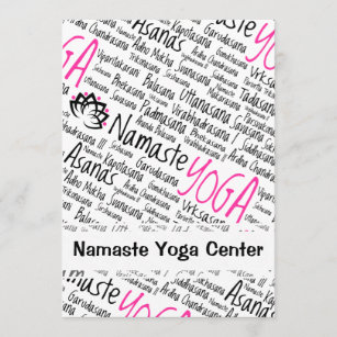 Namaste Yoga bringt Asana Pose-Sanskrit Namen in Einladung