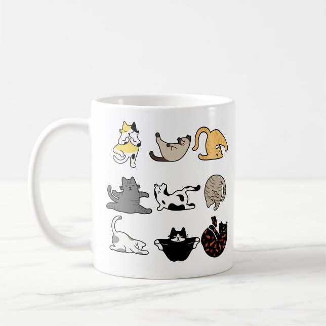 Namaste Yoga Cat-Posen Kaffeetasse (Links)