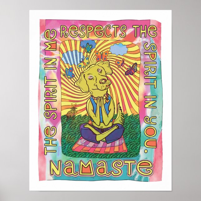 Namaste Yoga Dog Poster (Vorne)