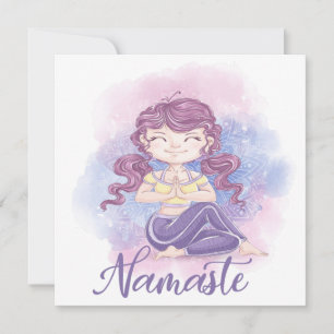 Namaste Yoga Girl Flat Card