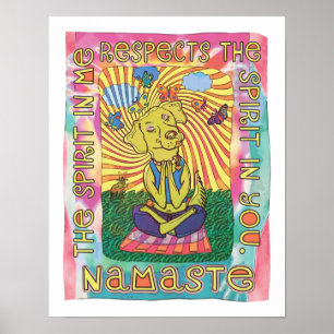 Namaste Yoga-Hund Poster