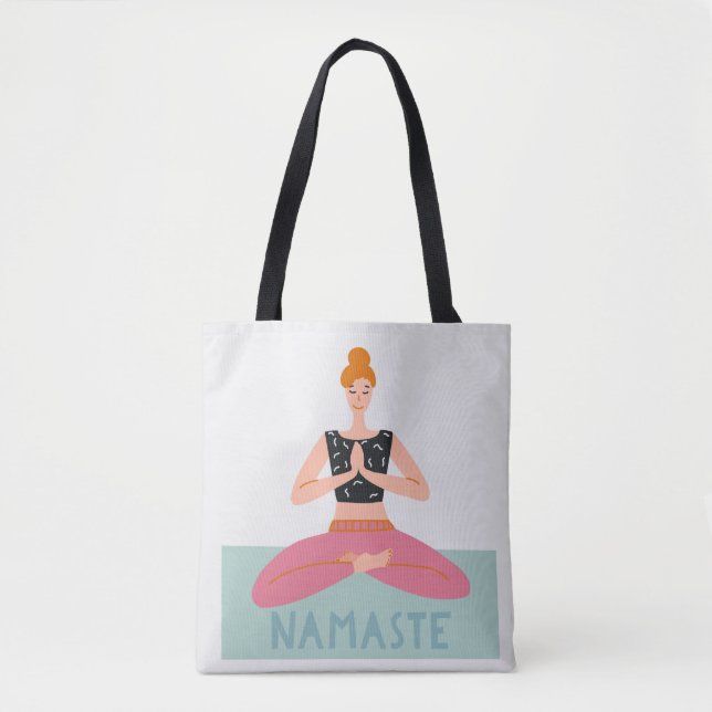 Namaste Yoga Illustration Sac fourre-tout mignon (Devant)