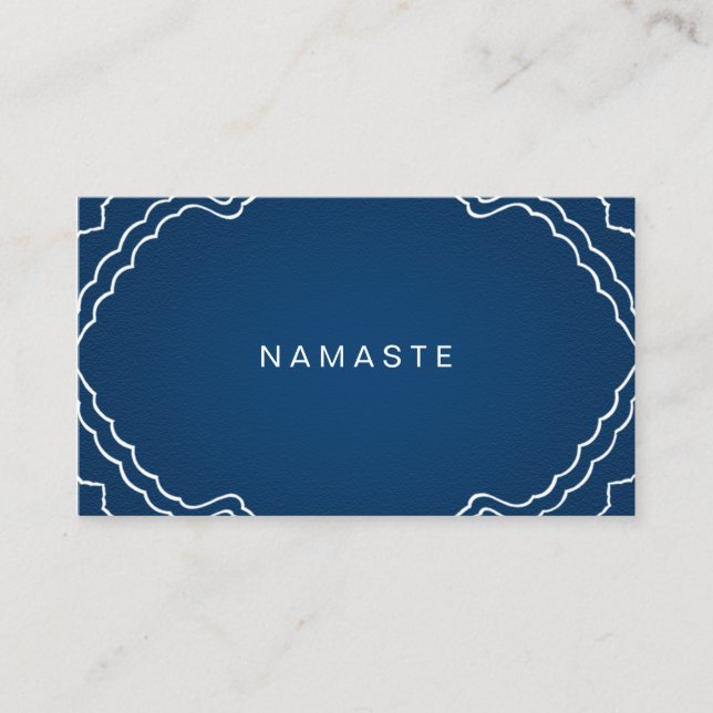 Namaste Yoga Instructor Navy Blue Simple Visitenkarte (Vorderseite)