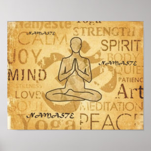 Namaste Yoga Liebe Golden Lotus Poster