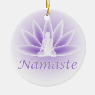 Namaste Yoga Lotus Blume Keramikornament