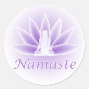 Namaste Yoga Lotus Blume Violet Aufkleber