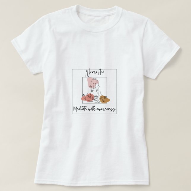 namaste Yoga Meditation Frauengrundsatz T - Shirt (Design vorne)