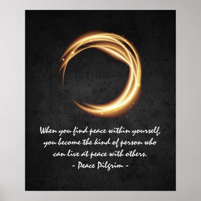 Namaste Yoga Meditation Quotes Black Gold ZEN-Zeic Poster (Vorne)