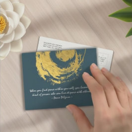 Namaste Yoga Meditation Quotes Blue Gold ZEN Signi Postkarte